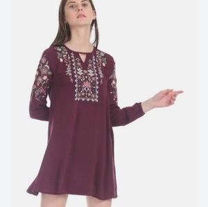 Aeropostale crinkle embroidered tunic dress